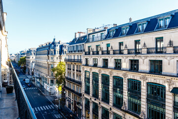 Fototapeta na wymiar View at Parisian apartment buildings in the center of Paris, France, Europe
