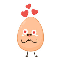 Egg character design. egg vector on white background.