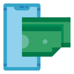 wallet online flat icon