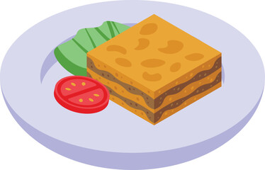 Romanian cake icon isometric vector. Romania landmark. Food tradition