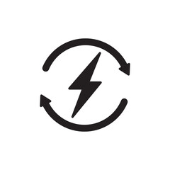 Lighting Bolt Icon Vector Illustration Style