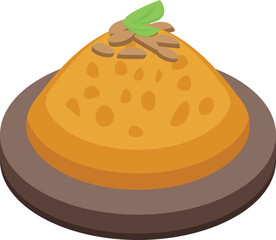 Romanian food icon isometric vector. Romania landmark. Arch tradition