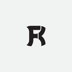 Initial letter R and FK or RFK monogram logo design.