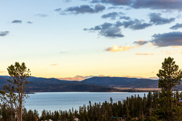 Beautiful Autumn Sunset on Granby Lake in the Colorado Rocky Mountains