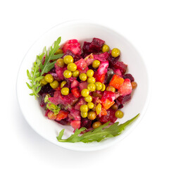 Vinaigrette salad with boiled vegetables