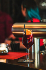 A glas of Sangria at a Tapas Bar