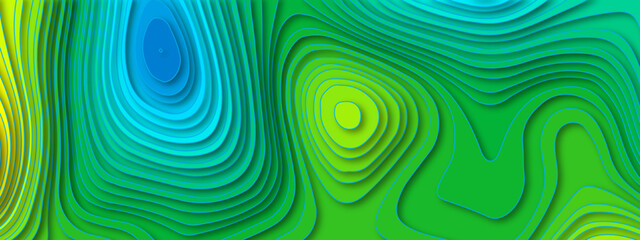 Fototapeta na wymiar Abstract colorful papercut and topographic map with lines and circles background. Topographic map and place for texture. Topographic gradient linear background with copy space. Vector illustration