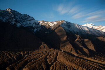 Aerial view of mountain range in Leh, Ladakh, India