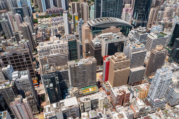 Aerial view of Hong Kong city