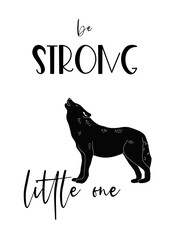 Be strong, be kind, be brave, love you to the moon and back - black animals poster with A4 PNG transparent, wording illustrations