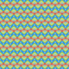 Seamless, Vector Stylized Image of Zigzag Stripes Forming a Repeating Pattern in Muted Green and Blue Tones. Can Be Used in Design and Textiles