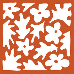 Abstract background, autumnal hue, leaves, acorn, flowers. Ideal for printing on fabric or paper, invitation card decoration, thank you cards. Vector illustration.