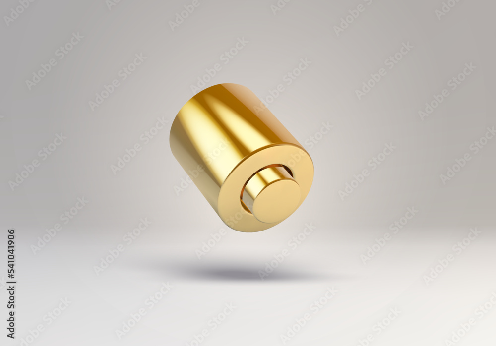Poster 3D vector element or simple isolated golden shape