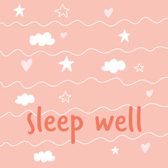 cute card sweet dreams, good night. sleep well