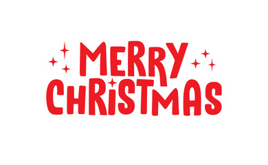 Fototapeta premium Merry christmas, lettering typography isolated. Vector holiday message element with sparks.