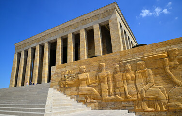 Anıtkabir in Ankara, Turkey is a mausoleum where the founder of the Turkish Republic, Mustafa...
