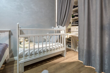 furniture in interior of living room in apartment