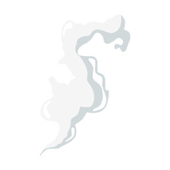 Smoke or steam cloud shape. Comic fire fume trail motion effect cartoon design on white background. Flat vector illustration. Blast gas concept
