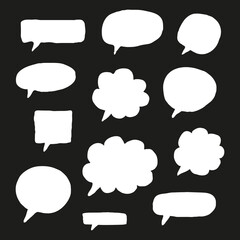 Set of sketched speech bubbles.