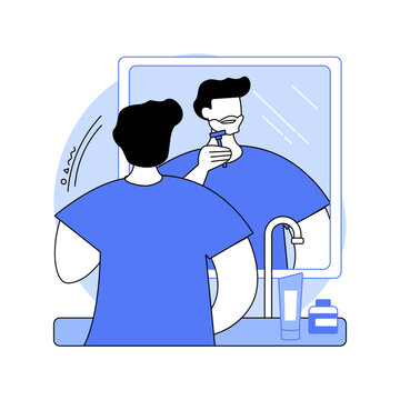 recommend clip art: Regular shaving isolated cartoon vector illustrations.