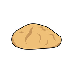 dough doodle icon, vector color line illustration