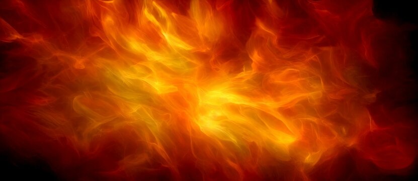 A Red And Yellow Fire With A Black Background, Dreamy Graphic Resource Abstract Texture Concept Background Wallpaper. Graphic Resource Overlay.