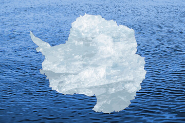 The most widely used flag of Antarctica is the map of the continent. Flag of Antarctica on the...