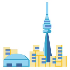 cn tower flat icon