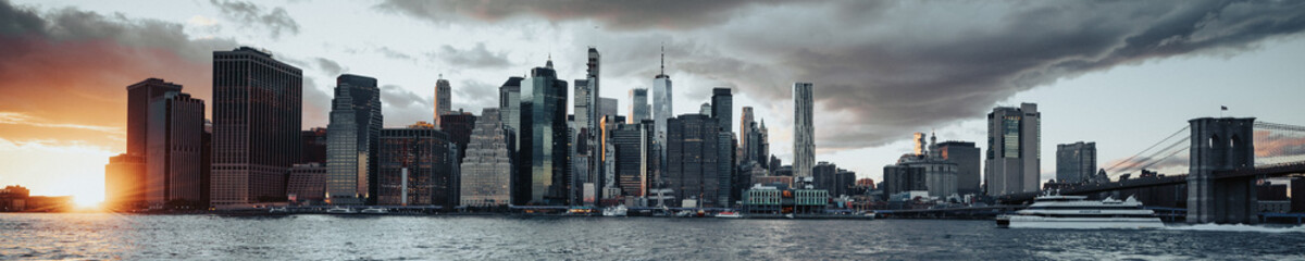 Evening New York city panorama