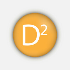 Vitamin D 2 symbol. Vector illustration.