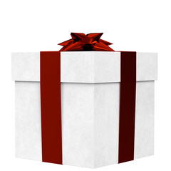 3d rendering illustration of a gift box with a star ribbon bow