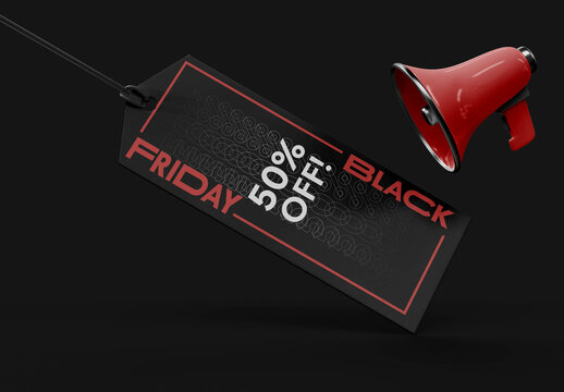 Black Friday Tag Mockup