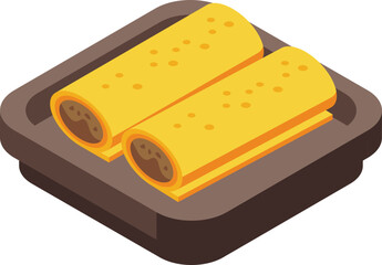 Chocolate roll icon isometric vector. Australia food. Cover cuisine