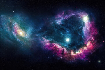 Fototapeta na wymiar Fantasy galaxy colorful background