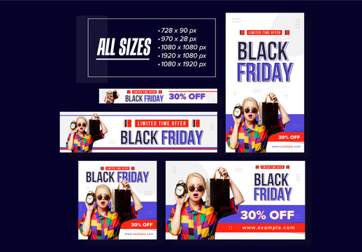 Black Friday Social Ads Set Design Layout