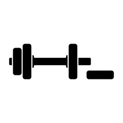 Dumbbell icon. Black silhouette. Front side view. Vector simple flat graphic illustration. Isolated object on a white background. Isolate.