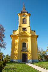 View of the Roman Catholic Church of Our Lady built between 1771-1773 in Rococo style in Dormánd...