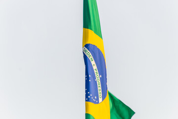 Brazilian flag outdoors in Rio de Janeiro.