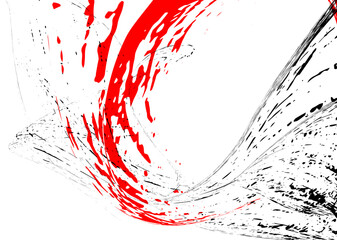 Strokes in different directions with red and black paint on a white background. Graffiti element. Design template for the design of banners, posters, booklets, covers, magazines. EPS 10