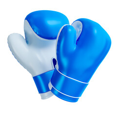 Blue boxing gloves Prostate cancer in 3d render - obrazy, fototapety, plakaty