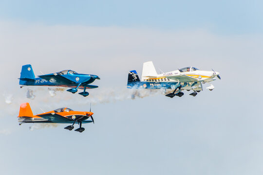 sky squadron performing in Copacabana in Rio de Janeiro, Brazil