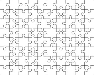 Illustration of big white puzzle, separate parts