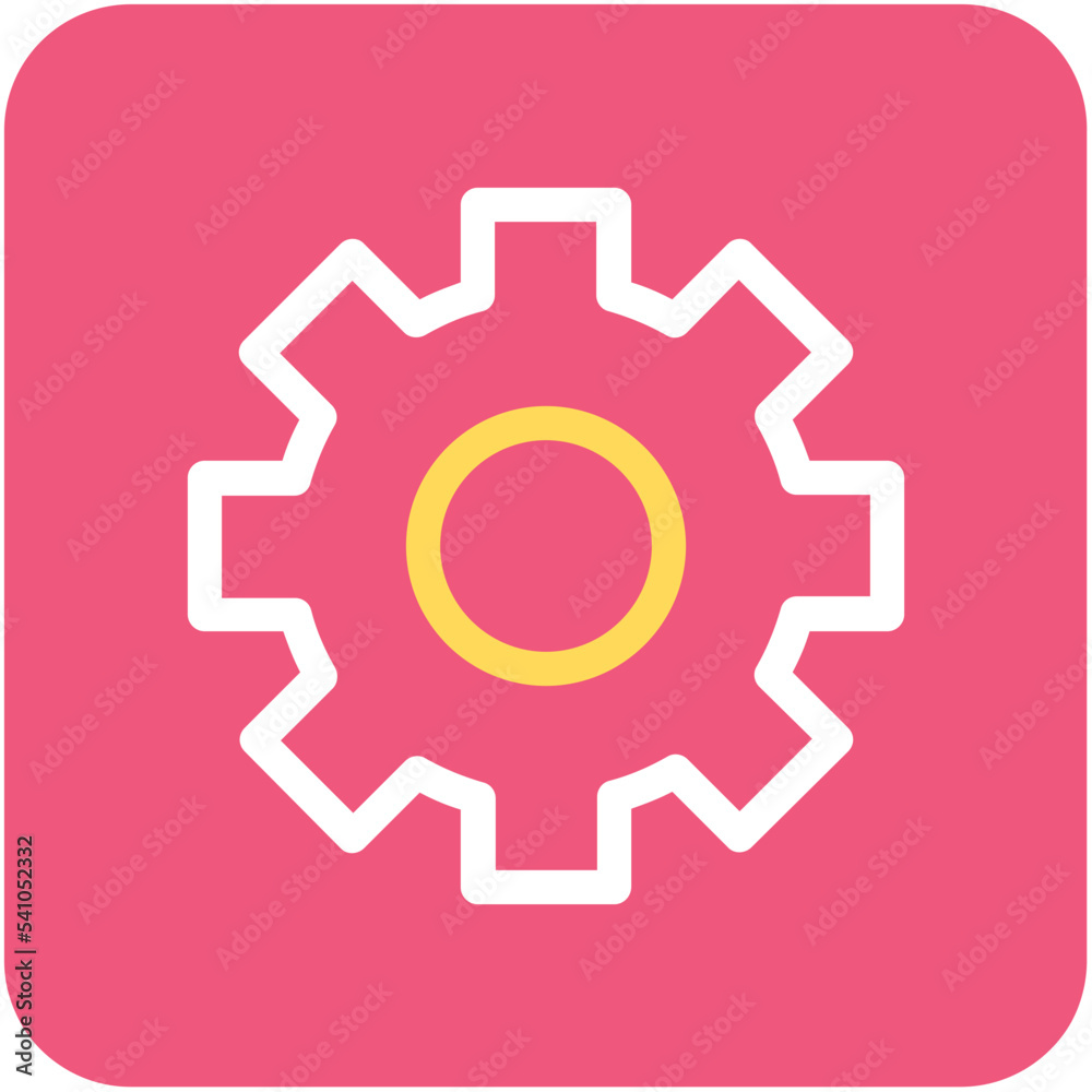 Sticker Cog Vector Icon