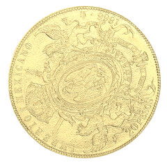 3d rendering illustration of some gold coins