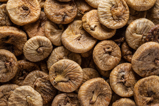Top view of dehydrated Turkish figs