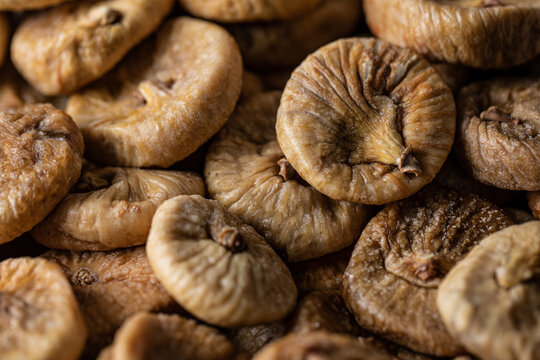 Top view of dehydrated Turkish figs
