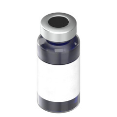 3d rendering illustration of a glass ampoule with aluminium cap