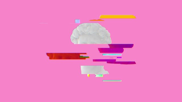 3d Abstract sculpture David Michelangelo. Glitch art, vaporwave statue. A minimalist art roman bust, aesthetic anti social concept. Pop art style, trippy and retro wave decor 