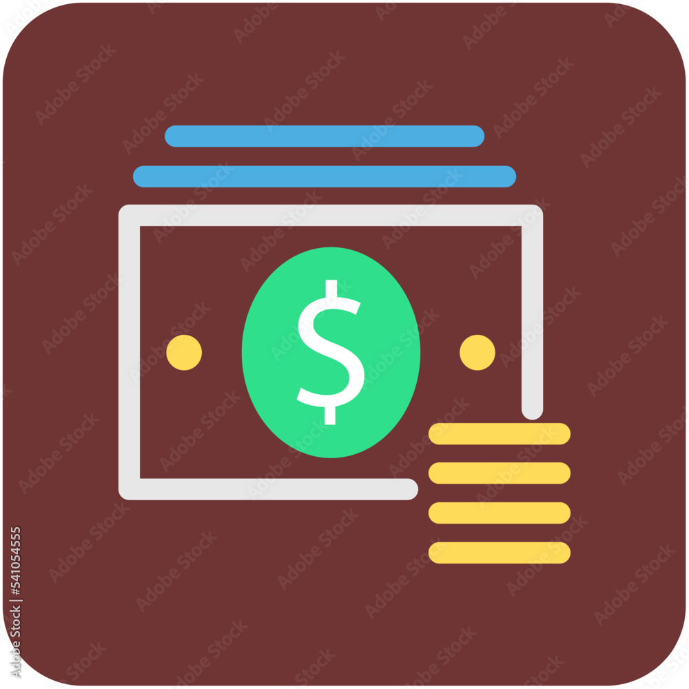 Poster currency stack vector icon