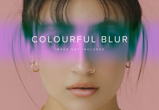 Colourful Blur Gradient Map Photo Effect Mockup